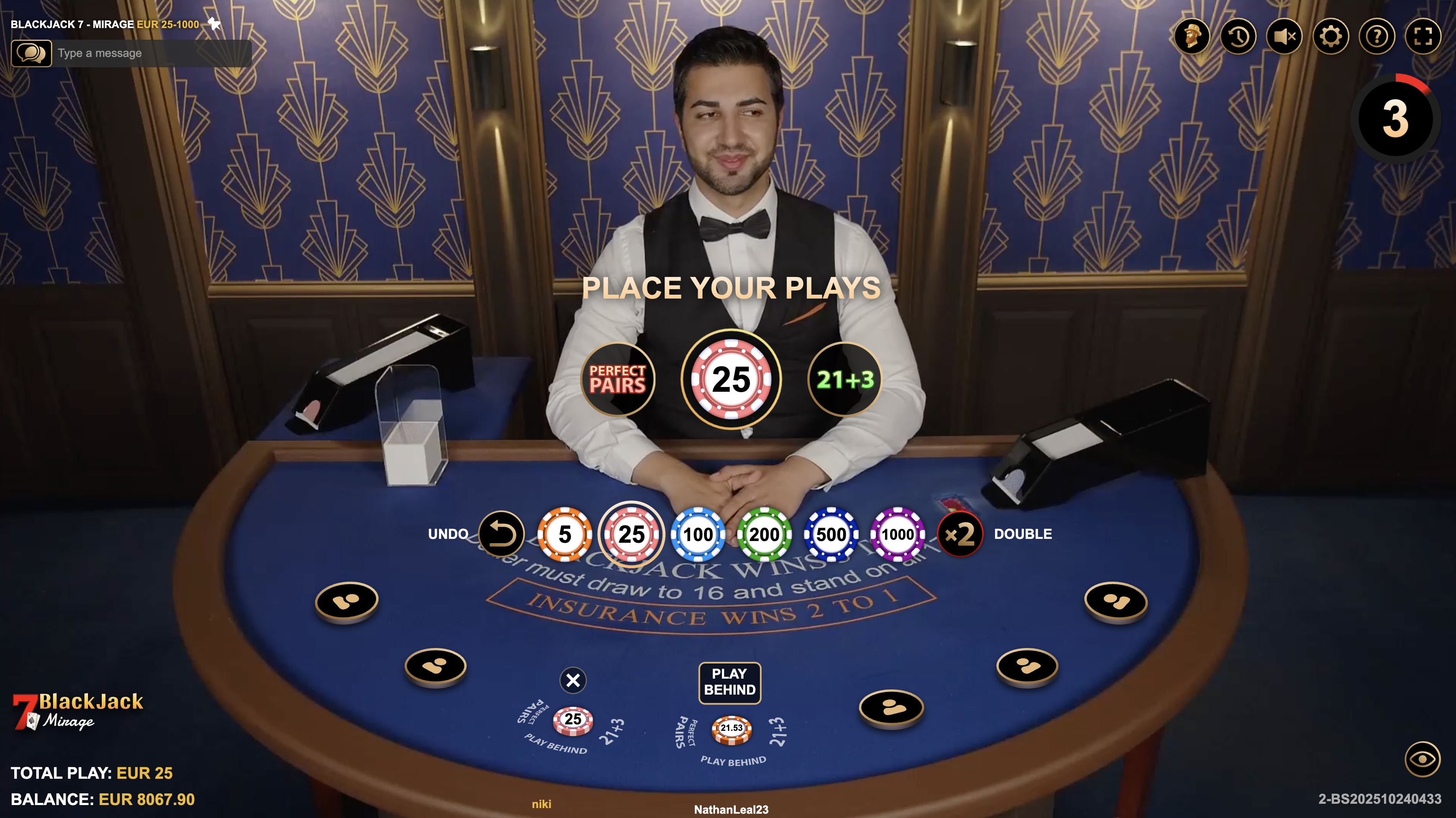 Blackjack 7 gameplay