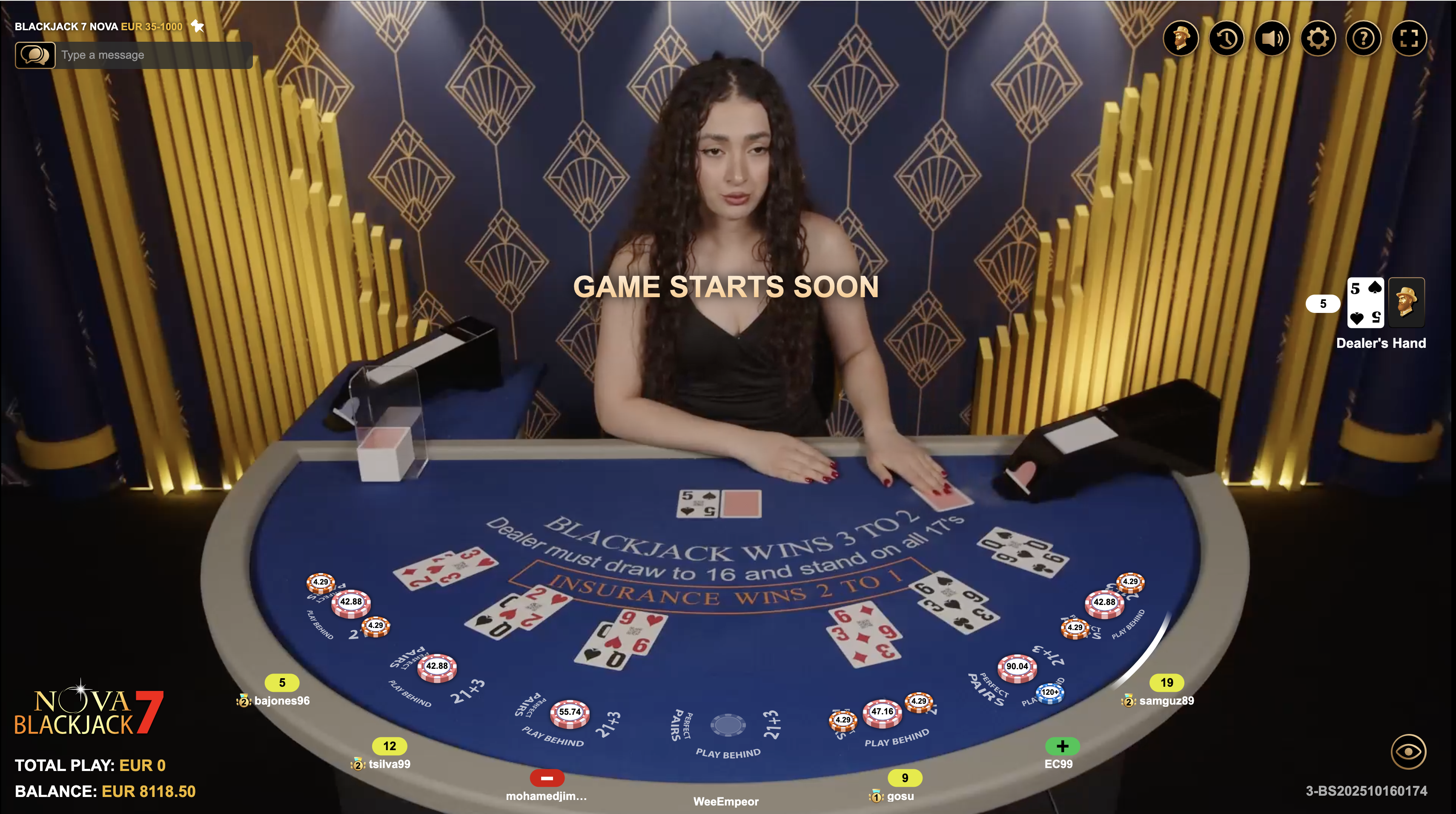 Blackjack 7 Nova gameplay